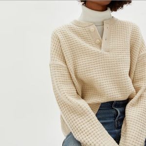 NWT Everlane The Belgian-Waffle Henley in ReCashmere Small